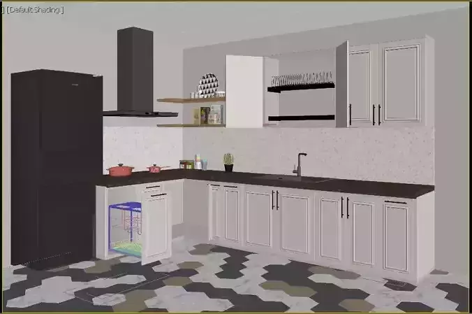 kitchen spice shelves and cabinet