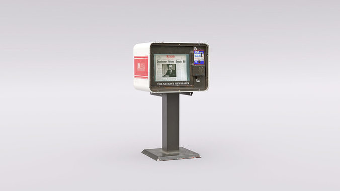 Newspaper Machine Low-poly 3D model