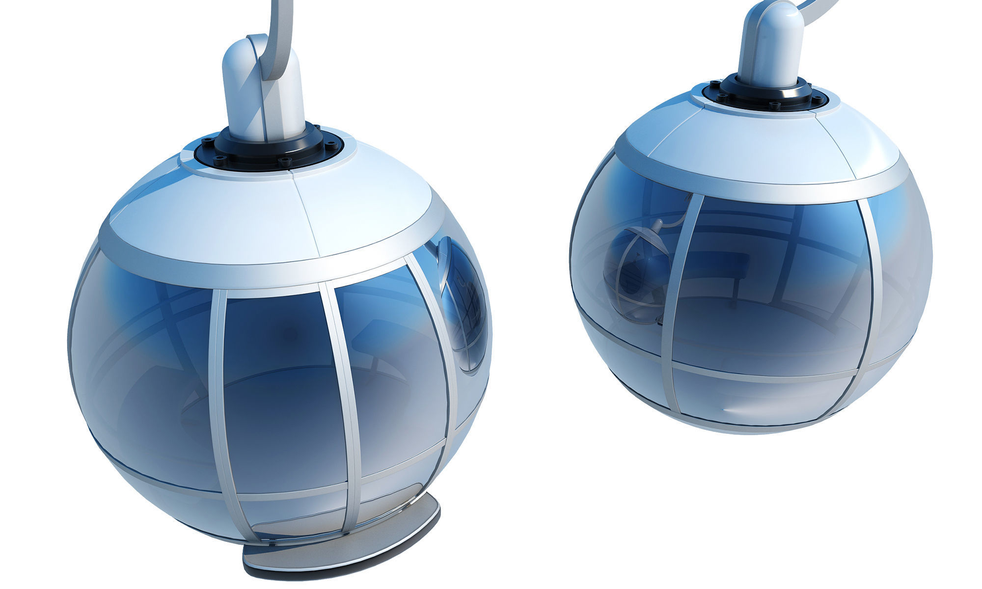 Cableway Cabin Car 3D model_12