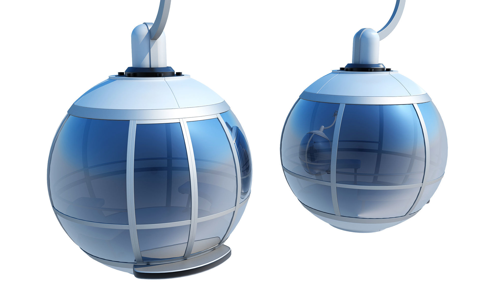 Cableway Cabin Car 3D model_9