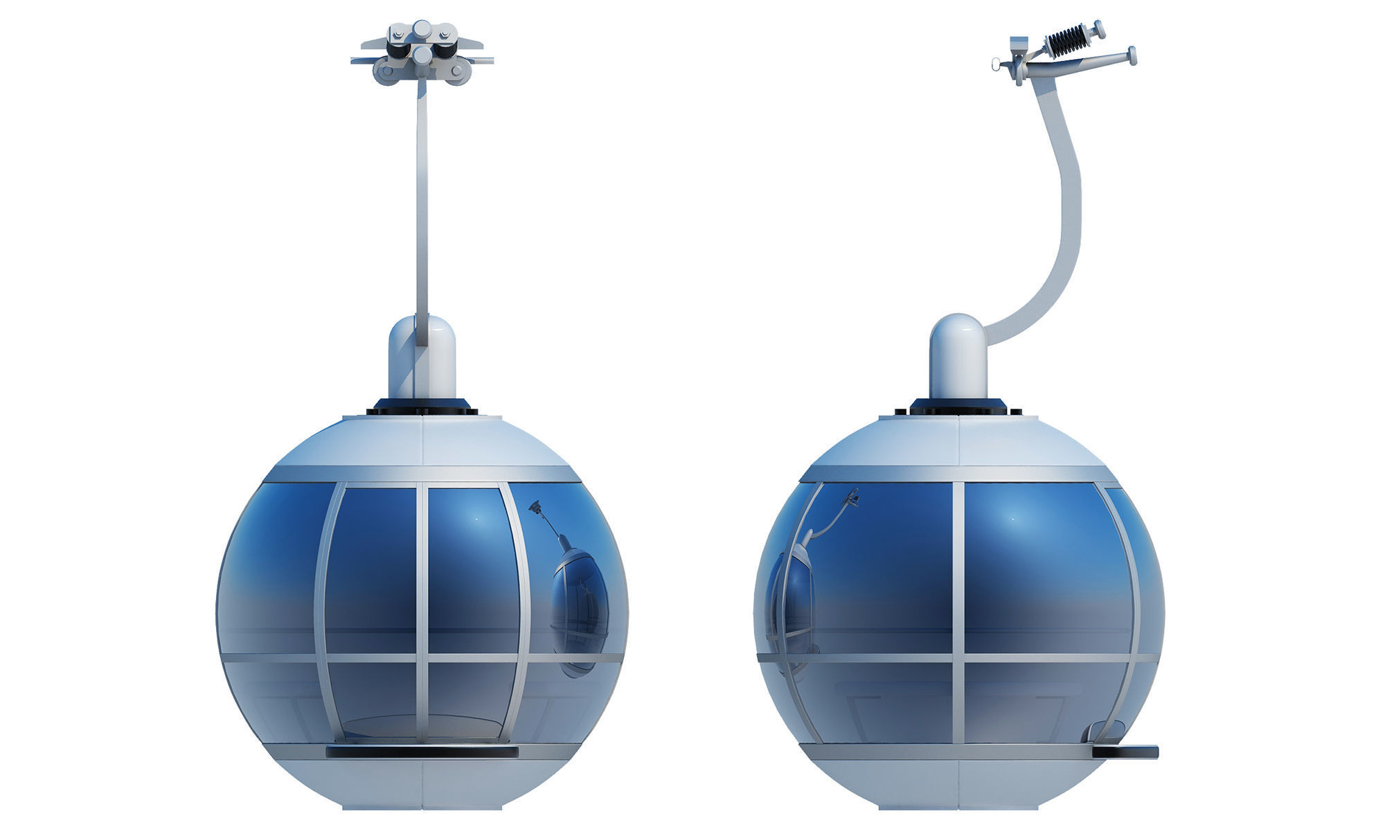 Cableway Cabin Car 3D model_7