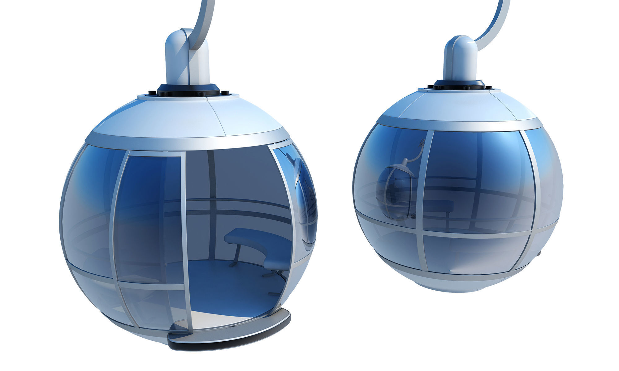 Cableway Cabin Car 3D model_10