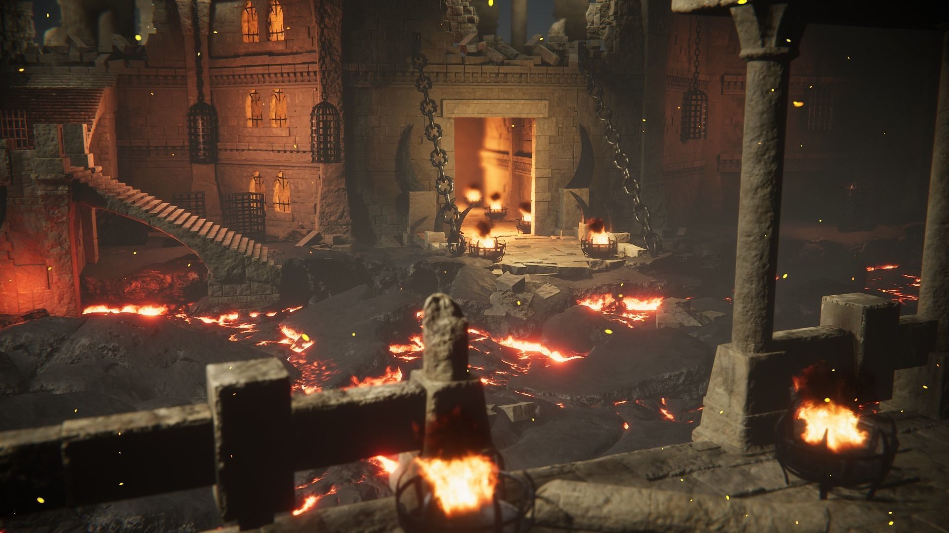 Deadly Dungeon - Infernal Low-poly 3D model_7