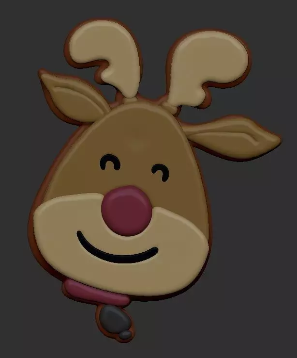 christmas deer ornament 3D printable model 3D print model_0