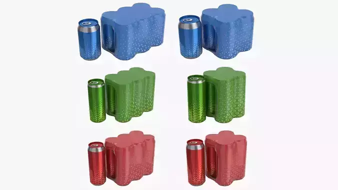 Packagings for beverage soda beer cans 3D Model Collection