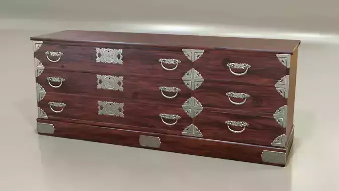 Japanese folk art chest of drawer