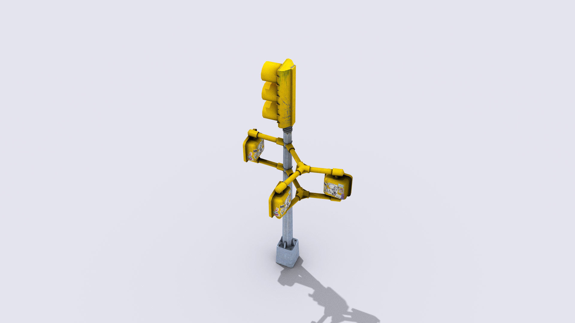 Traffic Lights Low-poly 3D model_3