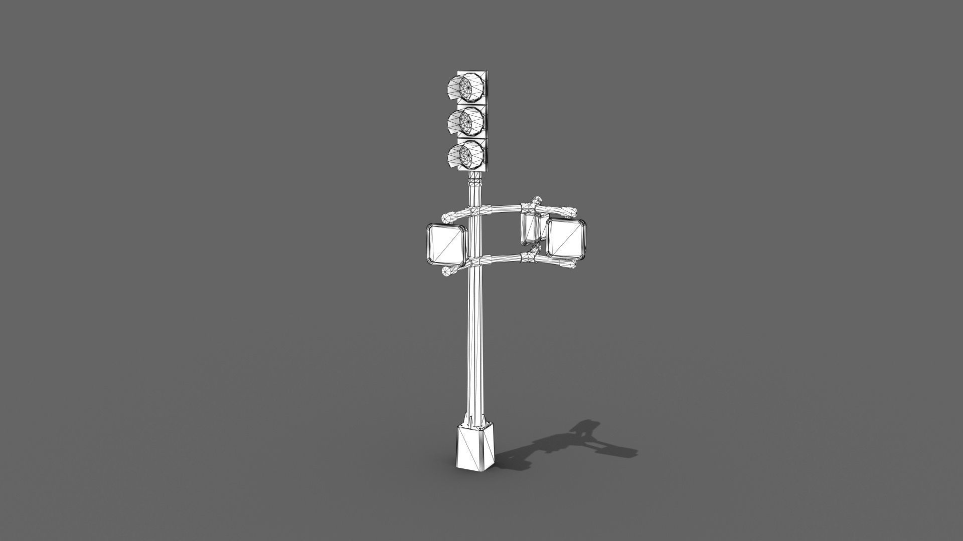 Traffic Lights Low-poly 3D model_5