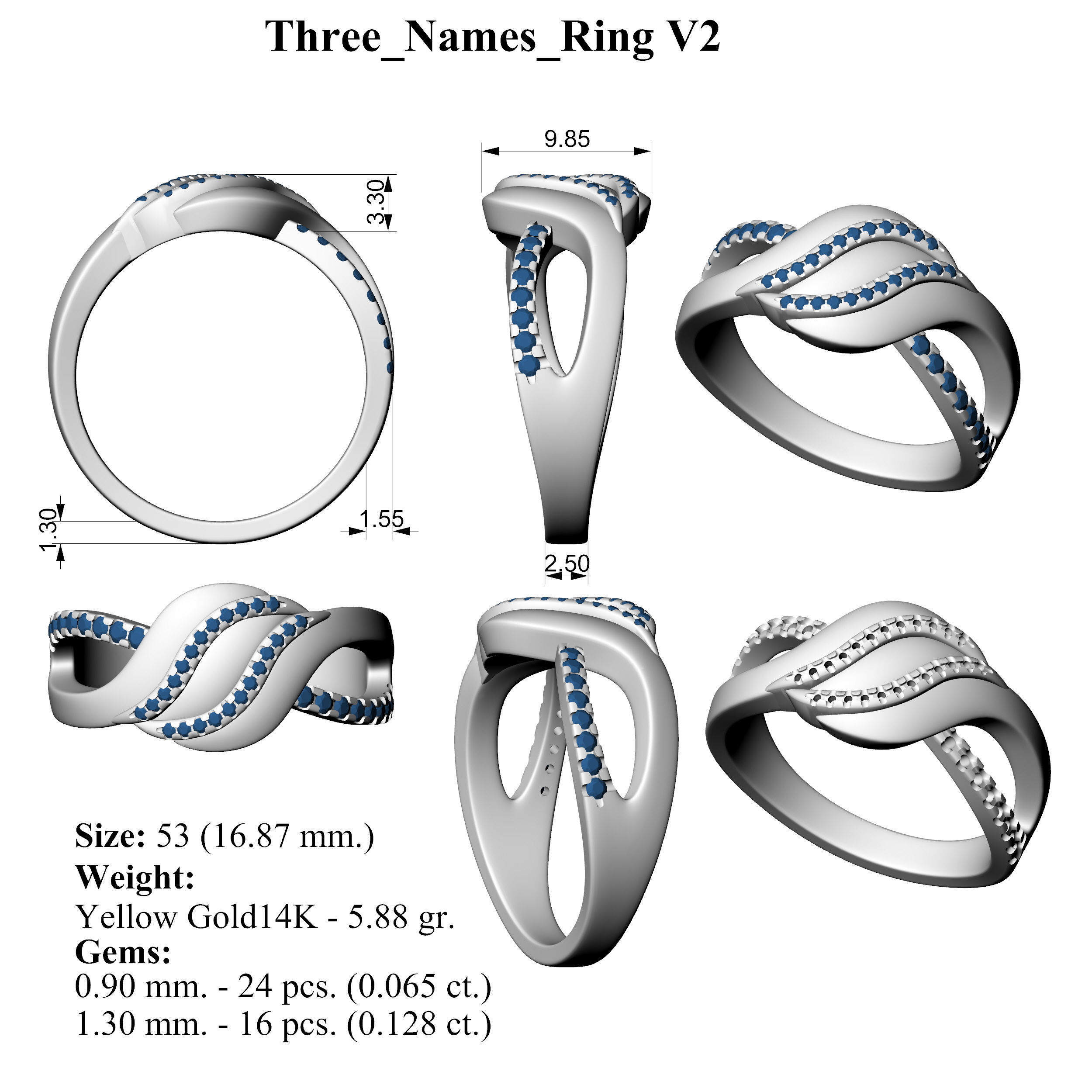 Three RAWS Ring 3D print model_4
