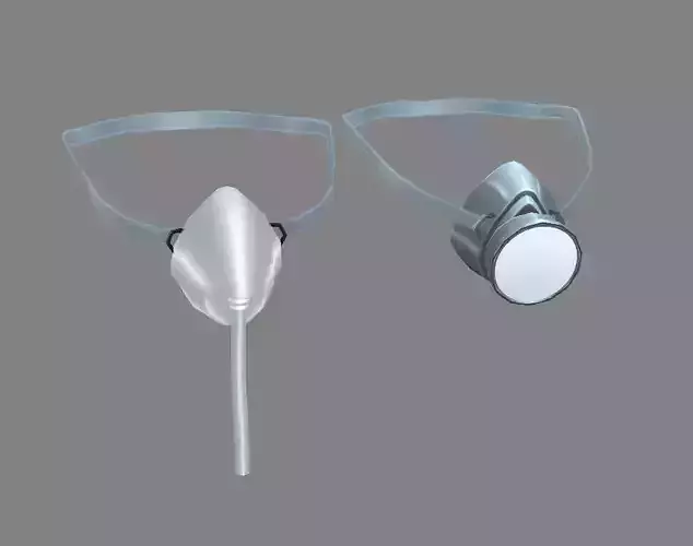 Cartoon medical respirator or oxygen mask