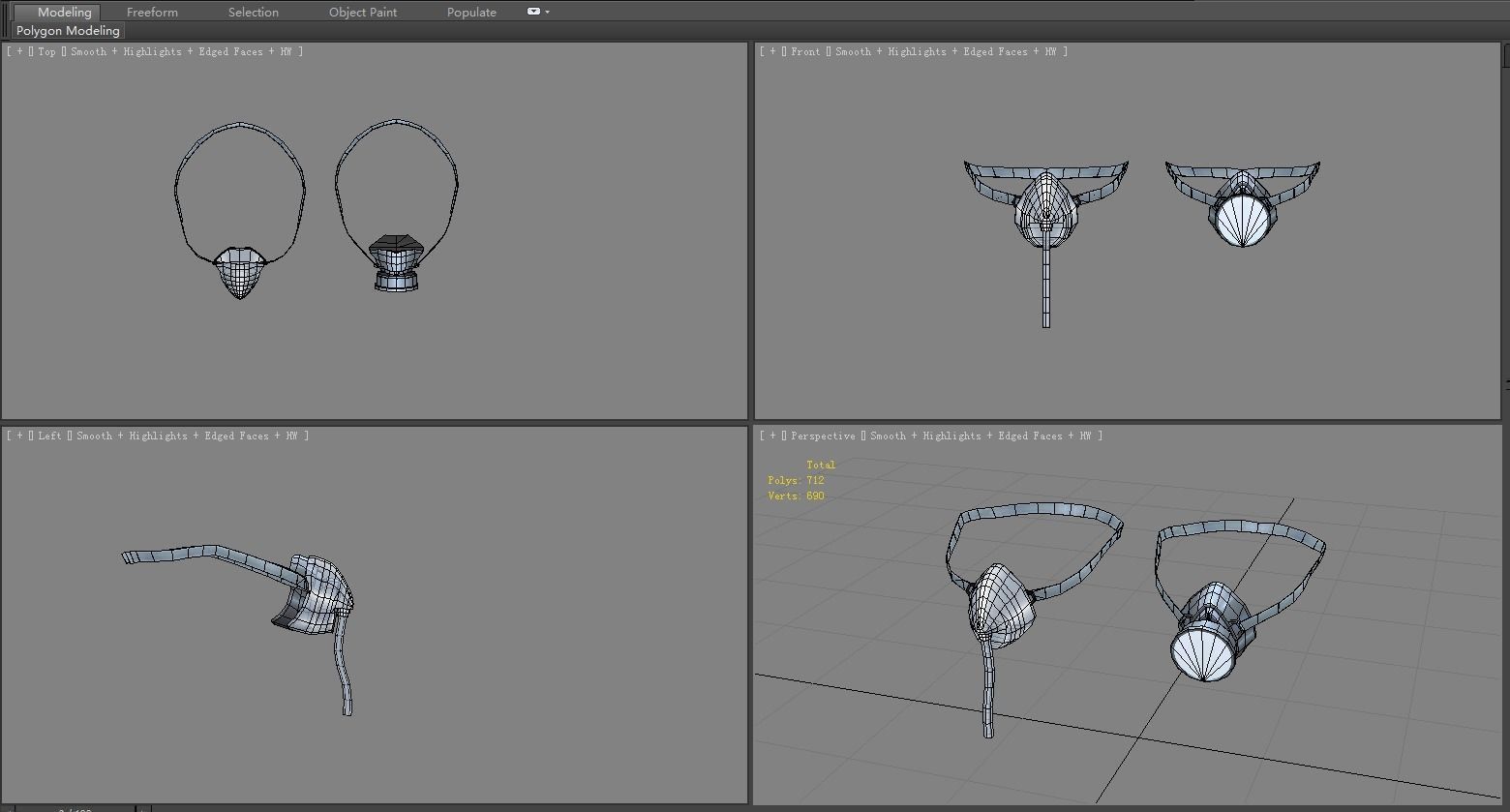 Cartoon medical respirator or oxygen mask Low-poly 3D model_4