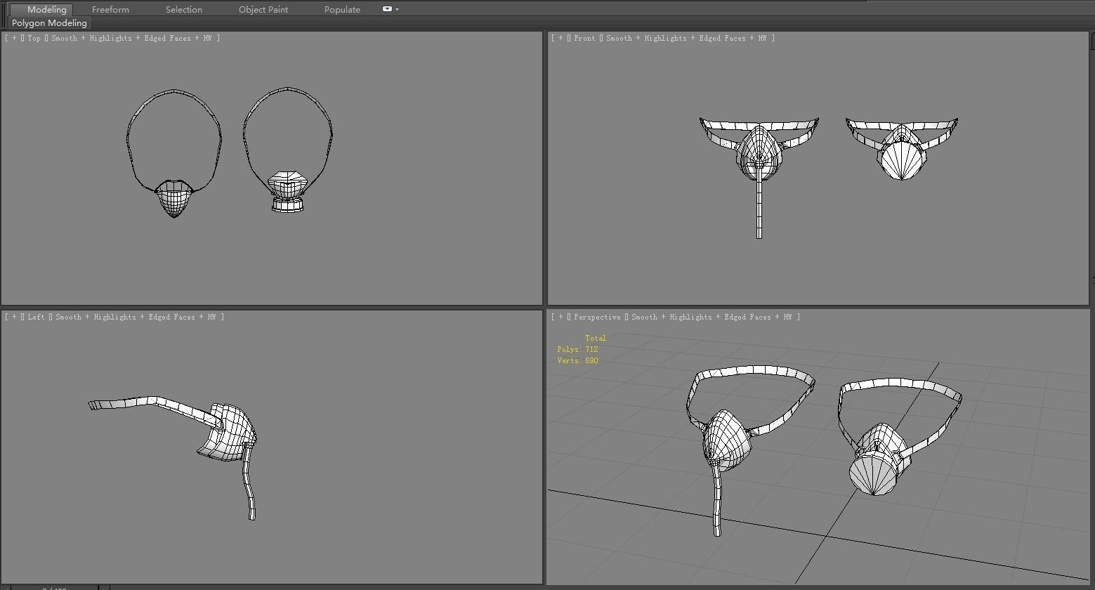 Cartoon medical respirator or oxygen mask Low-poly 3D model_5