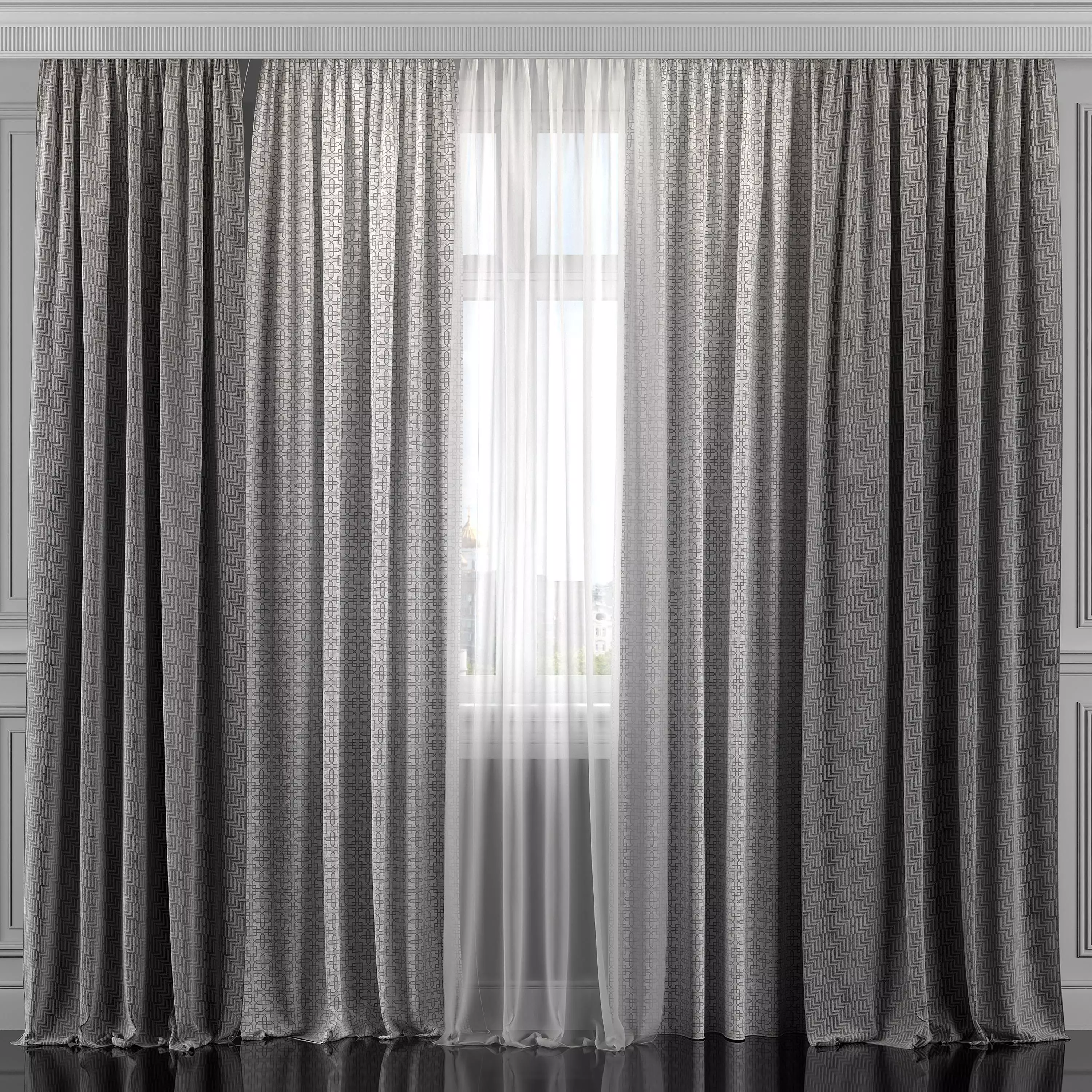 Curtain Set 309 3D model_0