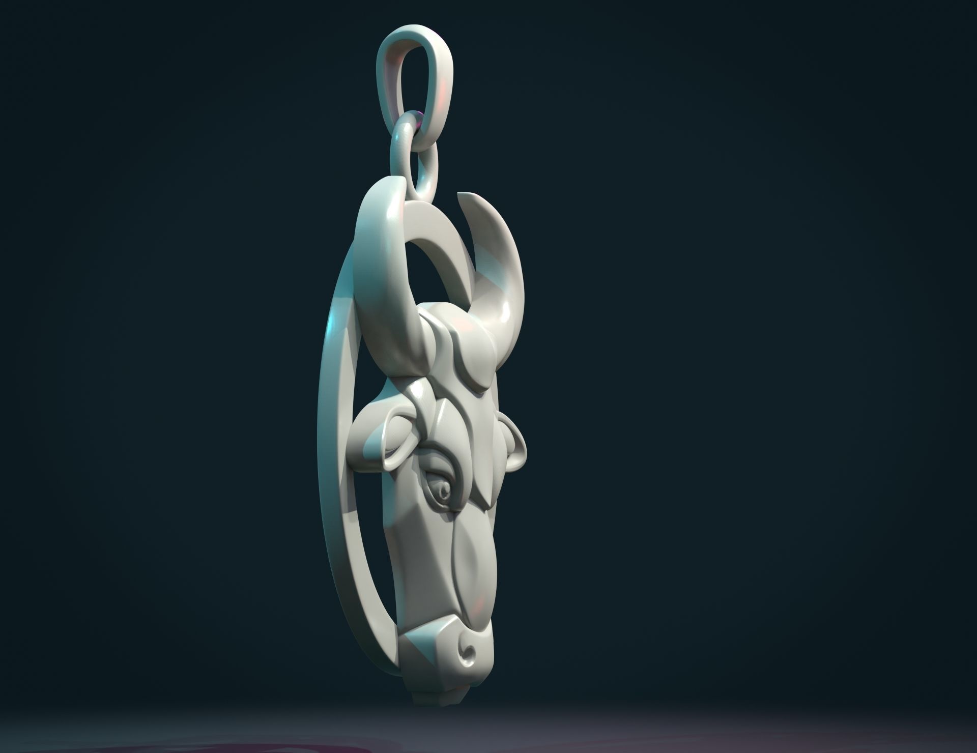 Bull Head Bas-Relief 3D print model_8