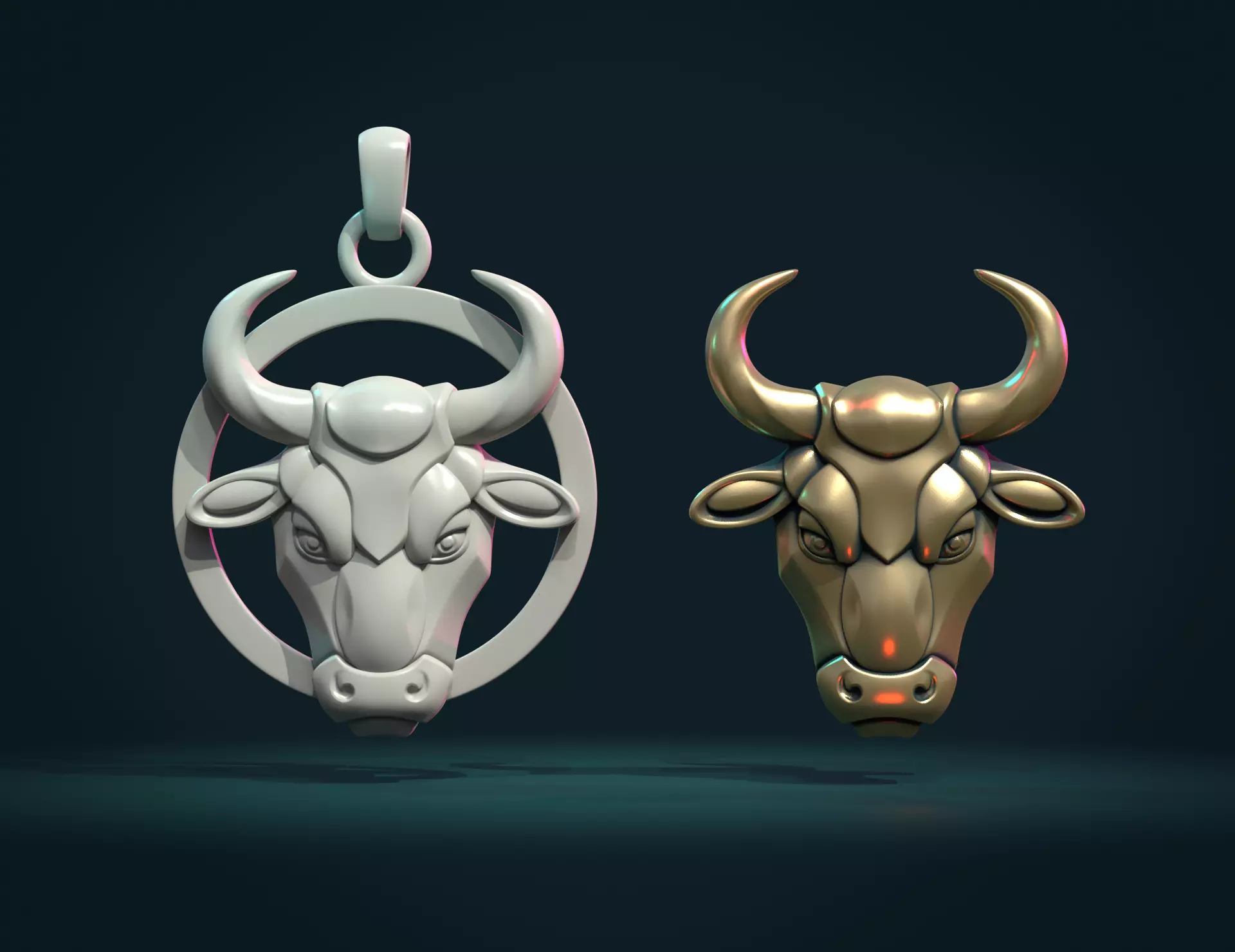 Bull Head Bas-Relief 3D print model_0