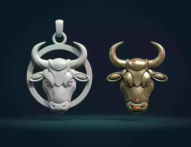 Bull Head Bas-Relief 3D print model