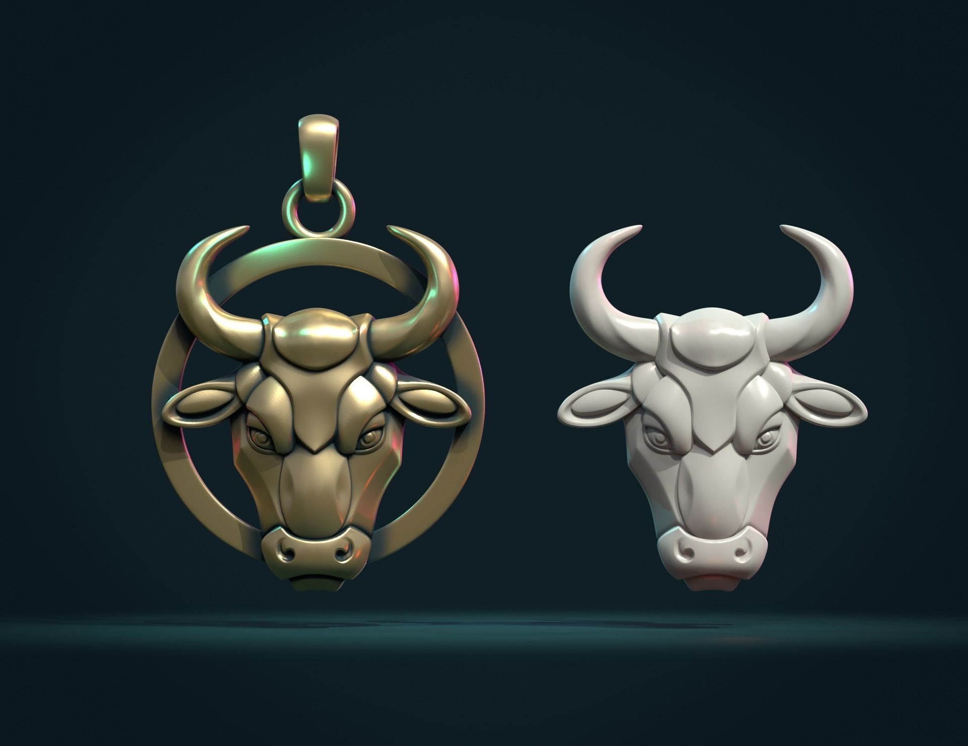 Bull Head Bas-Relief 3D print model_2
