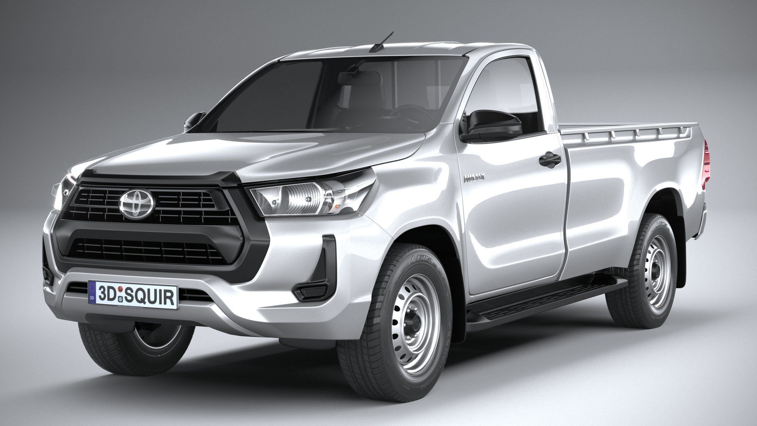 Toyota Hilux Regular Cab 2021 3D model_2