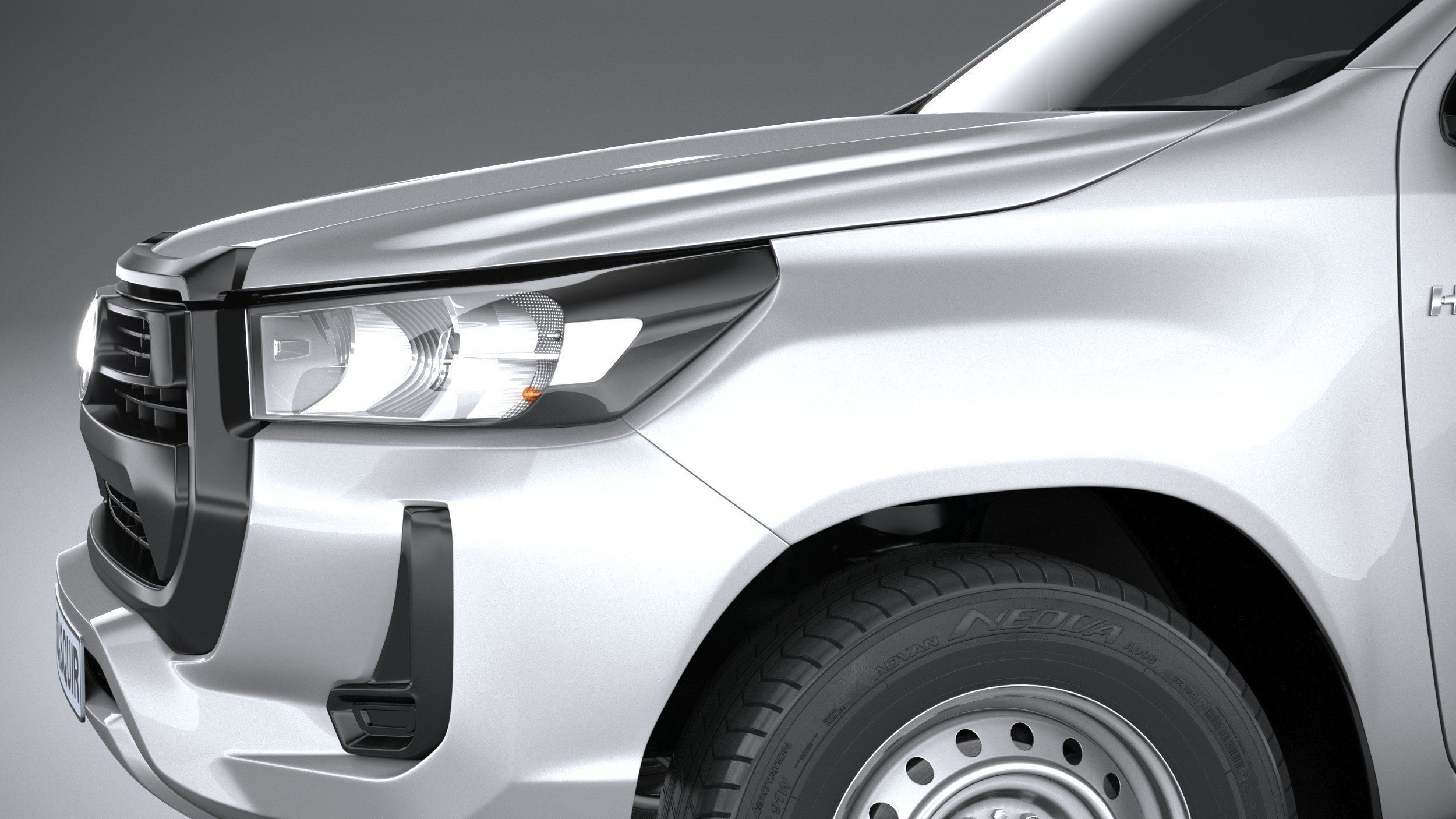 Toyota Hilux Regular Cab 2021 3D model_3