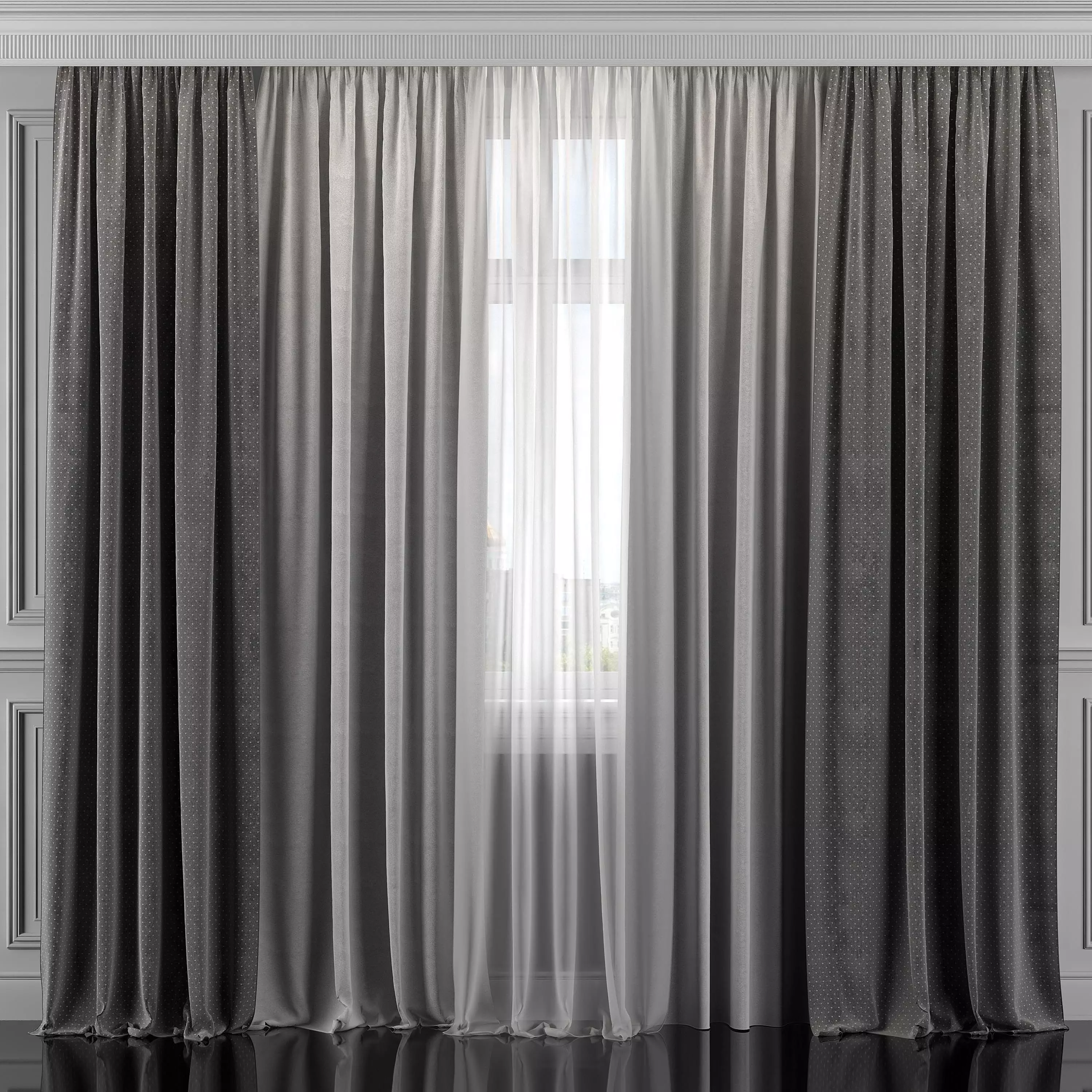 Curtain Set 311 3D model_0
