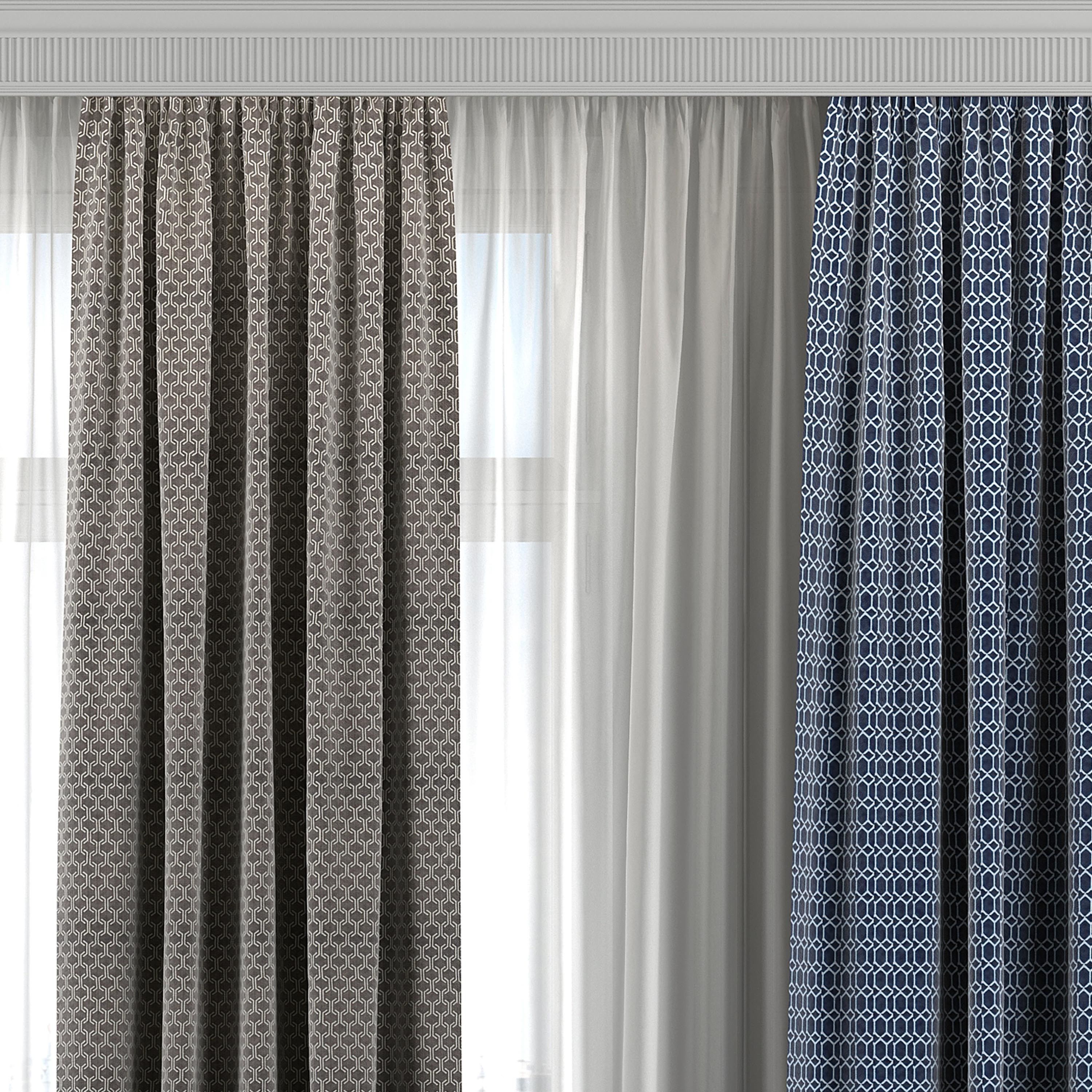 Curtain Set 313 3D model_1
