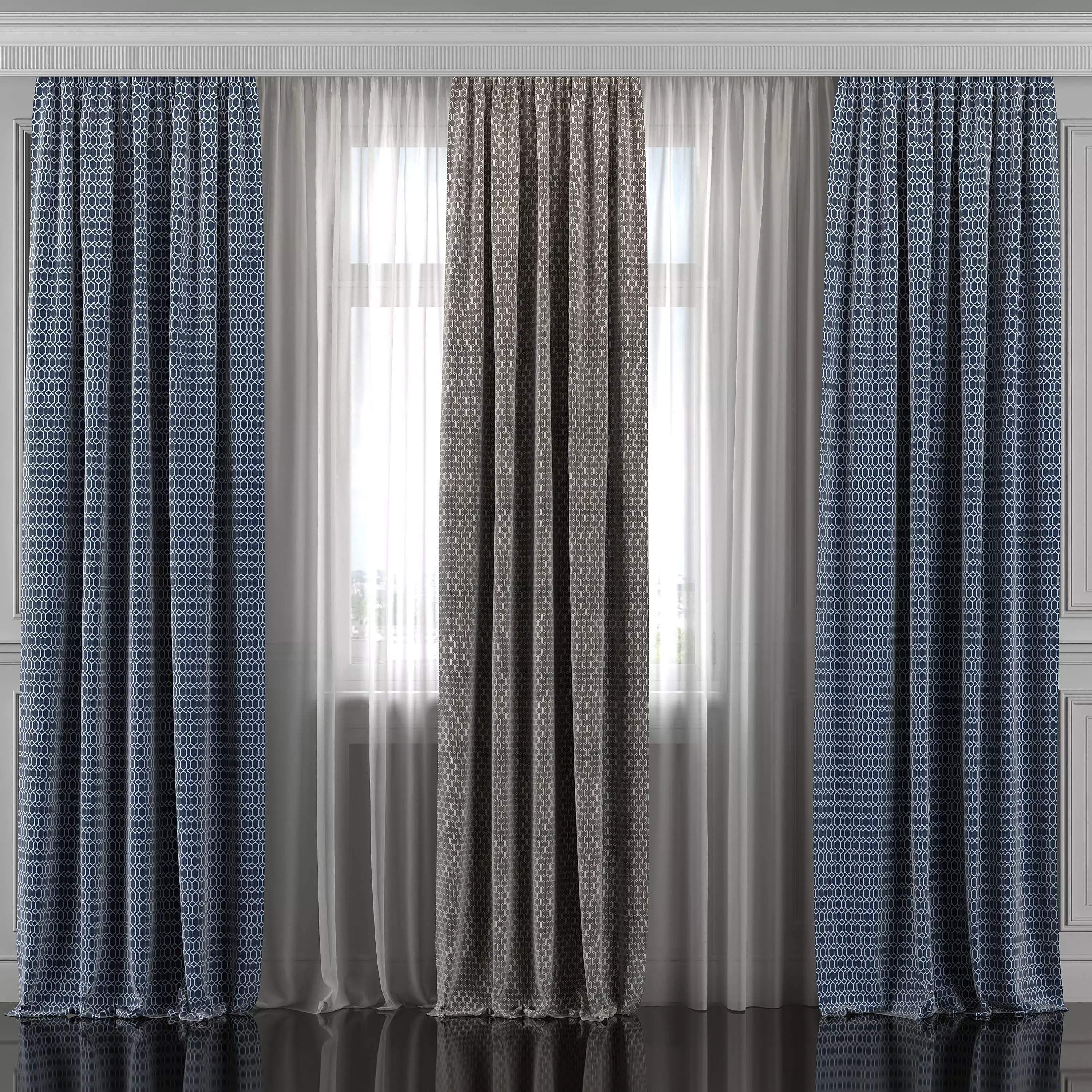 Curtain Set 313 3D model_0