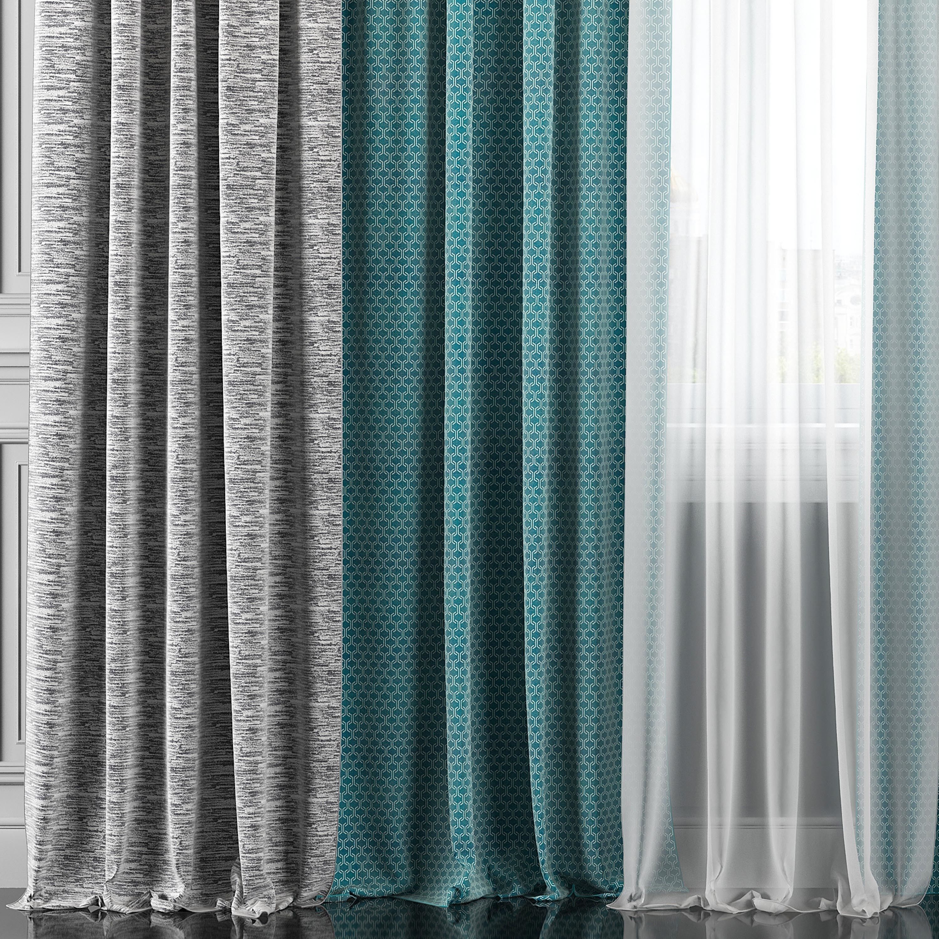 Curtain Set 315 3D model_2