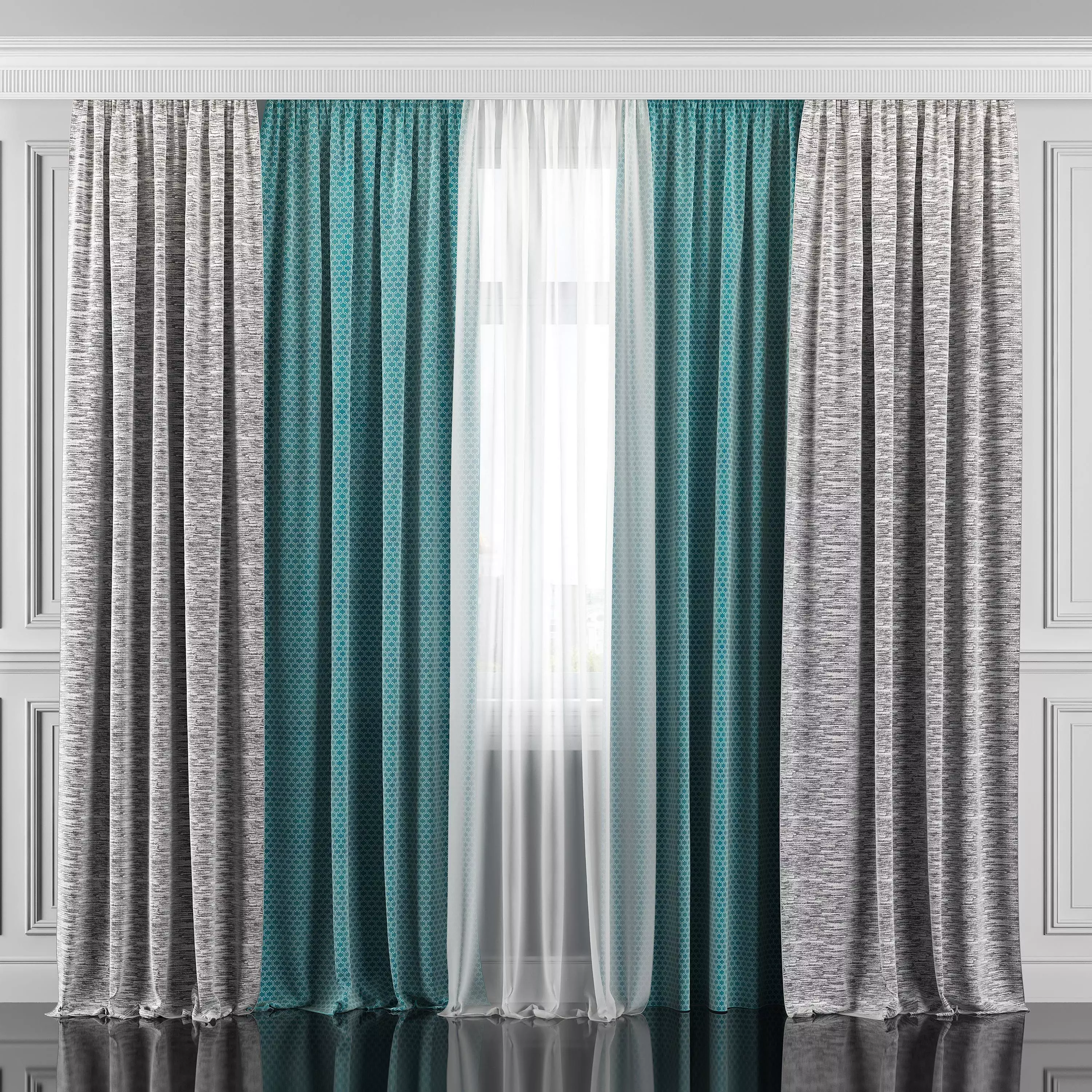 Curtain Set 315 3D model_0