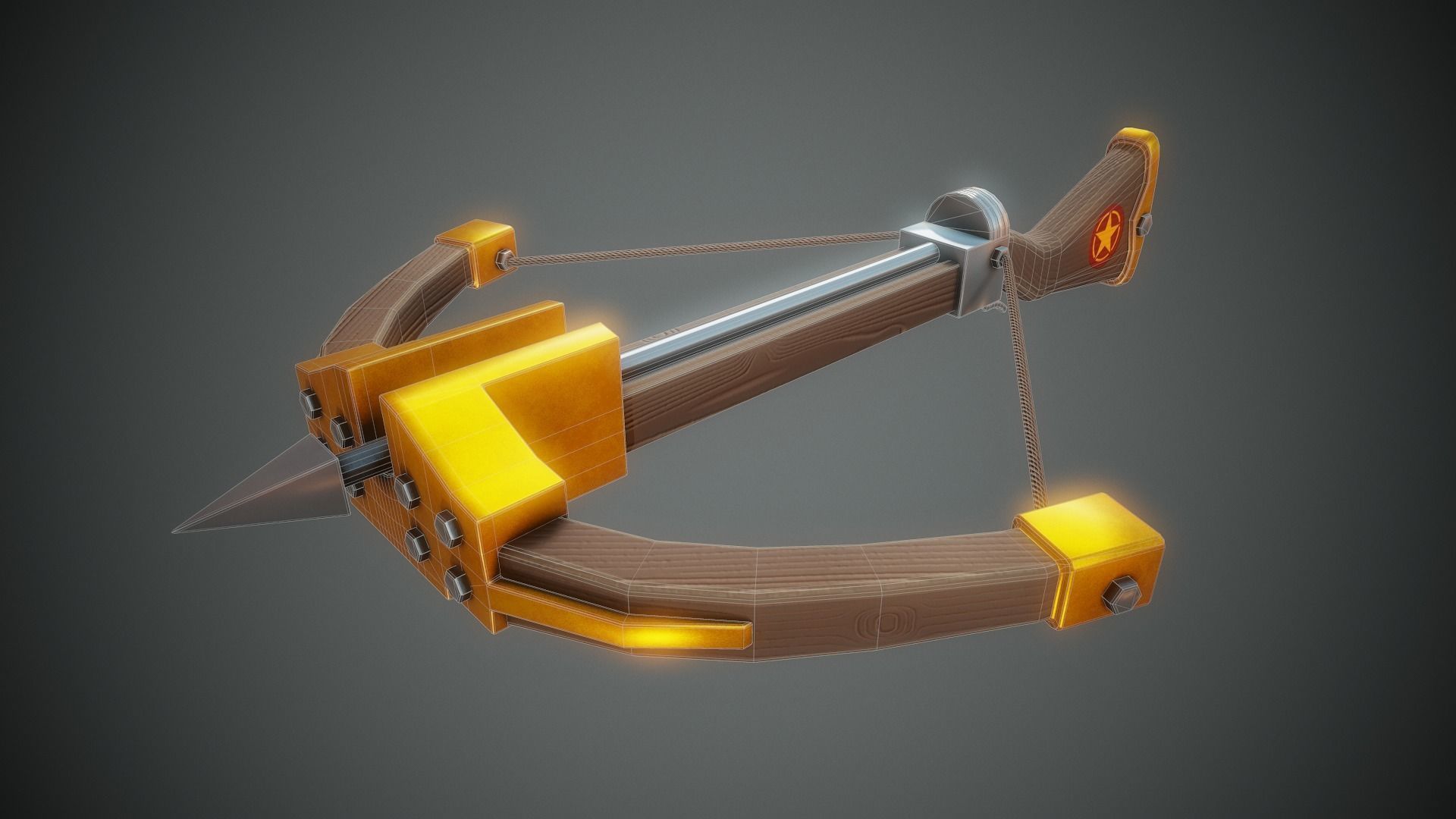 Stylized Crossbow - Tutorial Included Low-poly 3D model_3
