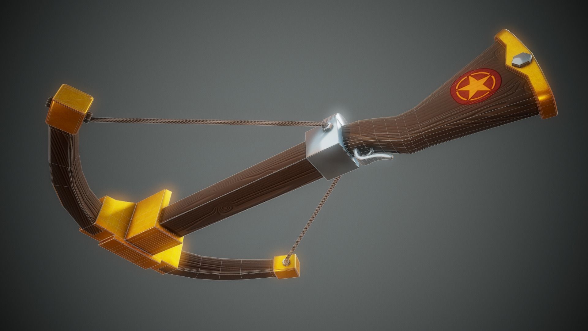 Stylized Crossbow - Tutorial Included Low-poly 3D model_11
