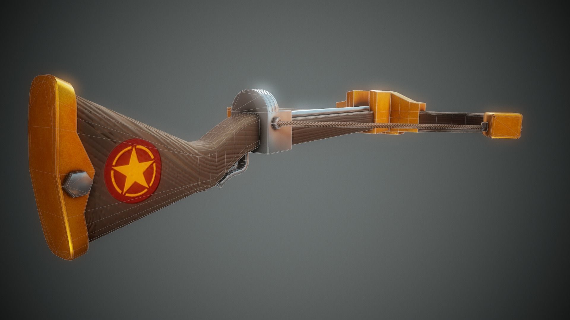 Stylized Crossbow - Tutorial Included Low-poly 3D model_7
