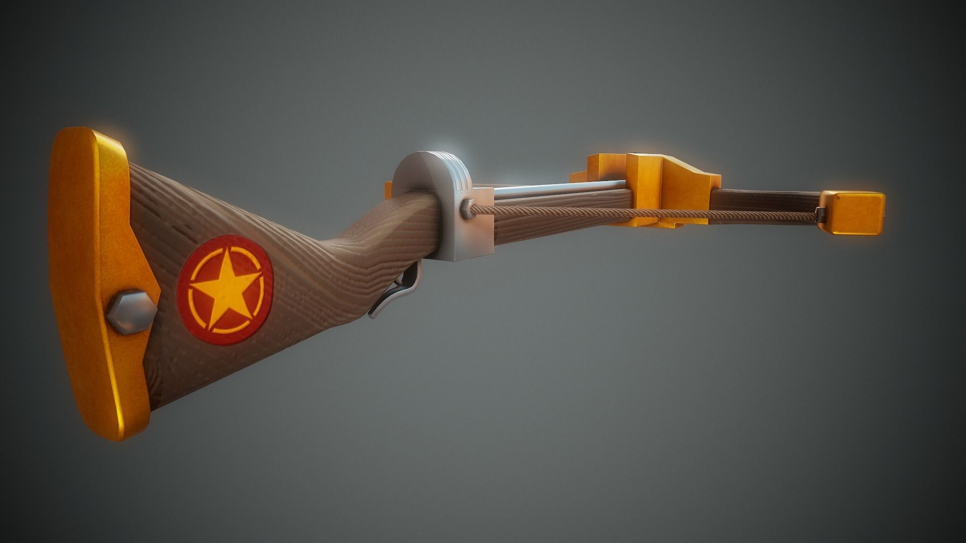 Stylized Crossbow - Tutorial Included Low-poly 3D model_6