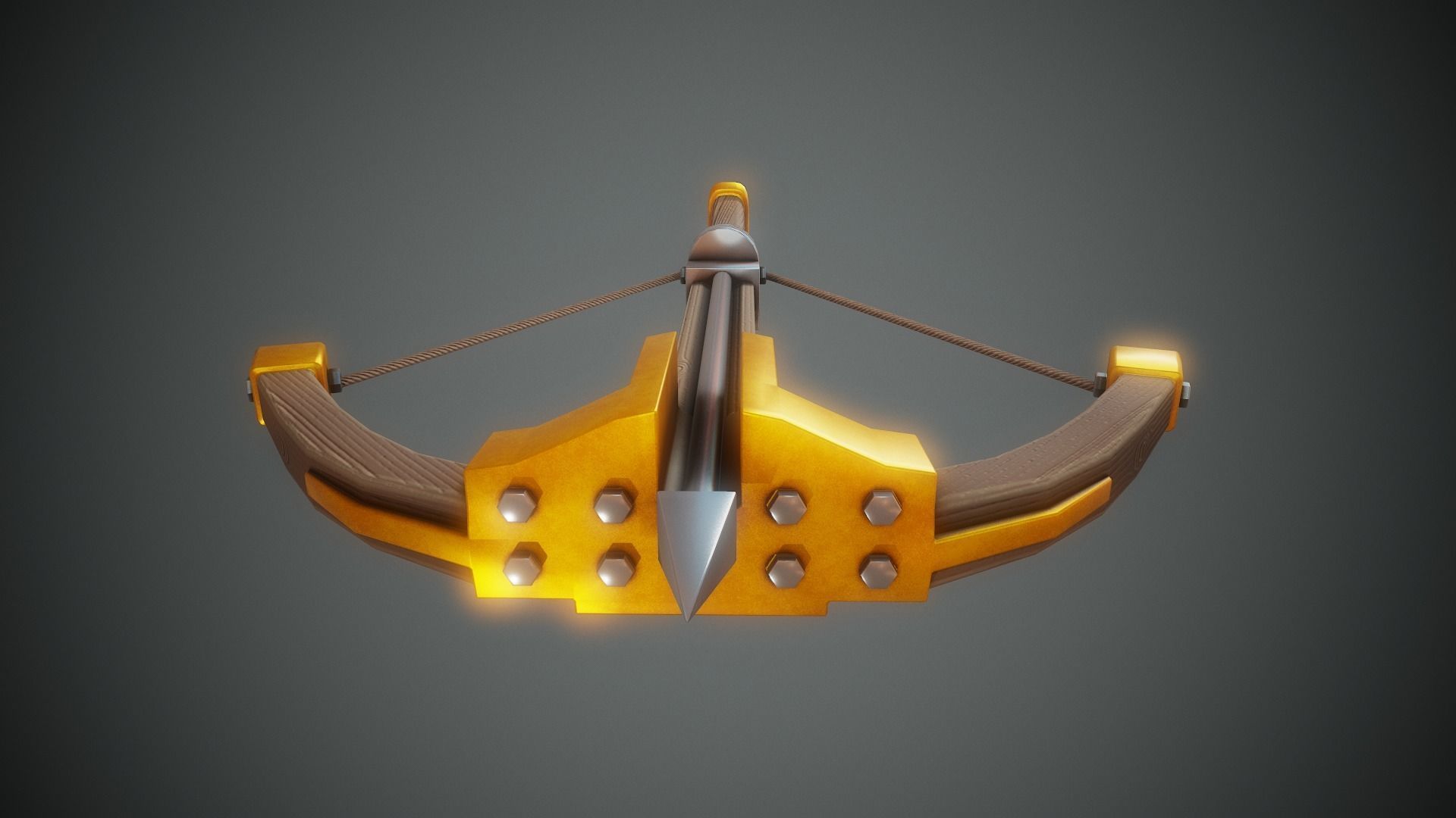 Stylized Crossbow - Tutorial Included Low-poly 3D model_4