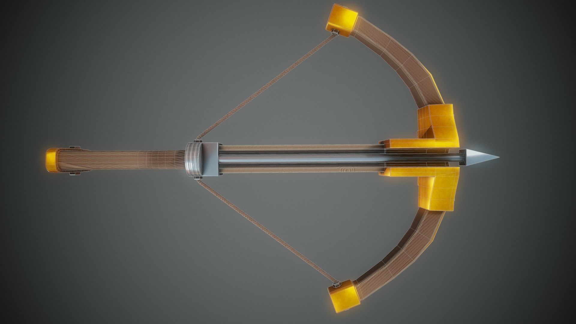 Stylized Crossbow - Tutorial Included Low-poly 3D model_9