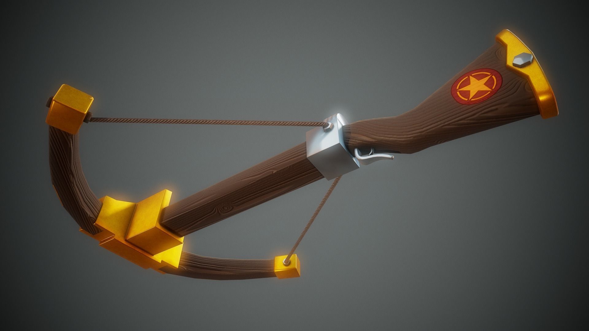 Stylized Crossbow - Tutorial Included Low-poly 3D model_10