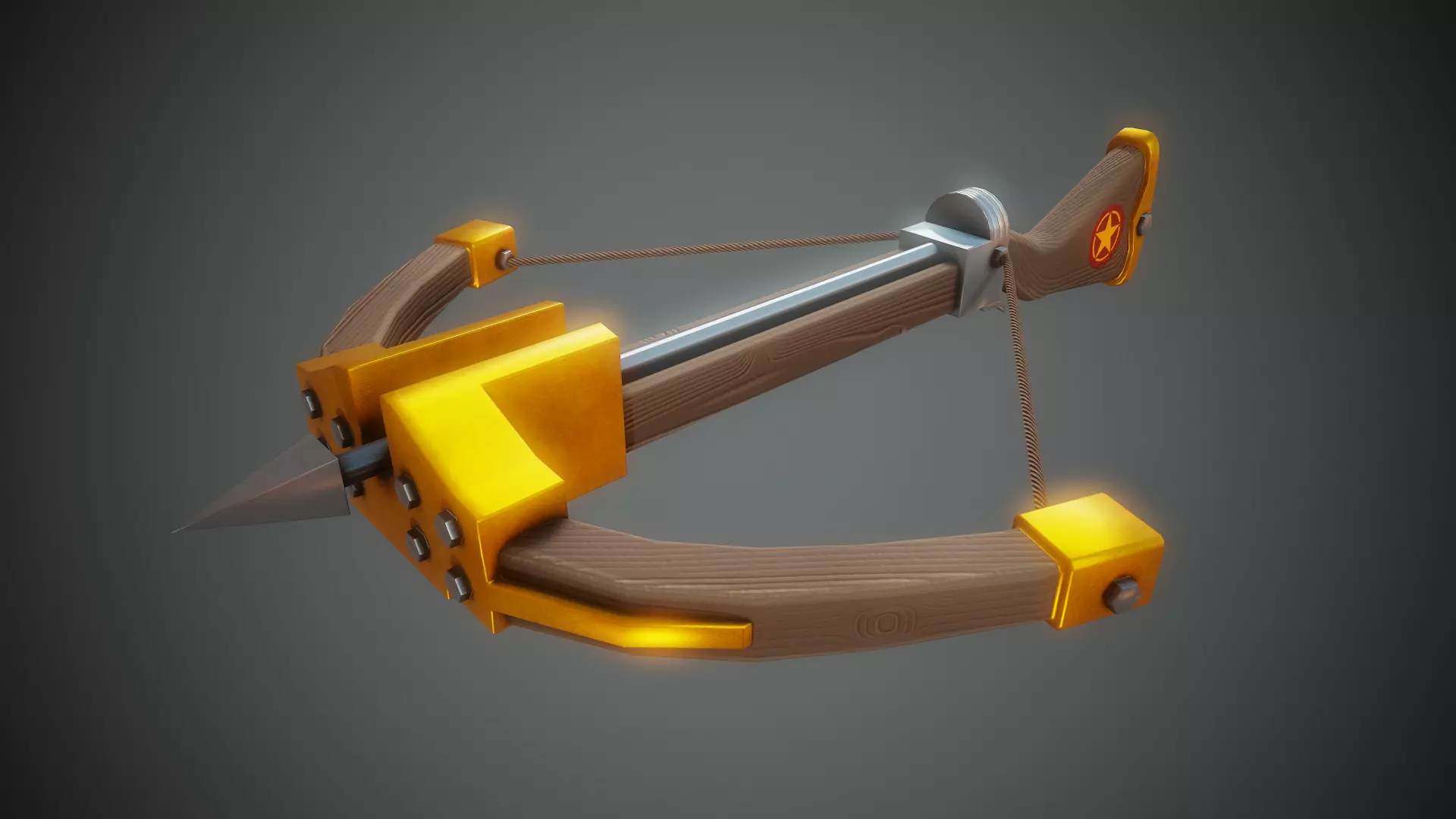 Stylized Crossbow - Tutorial Included Low-poly 3D model_0