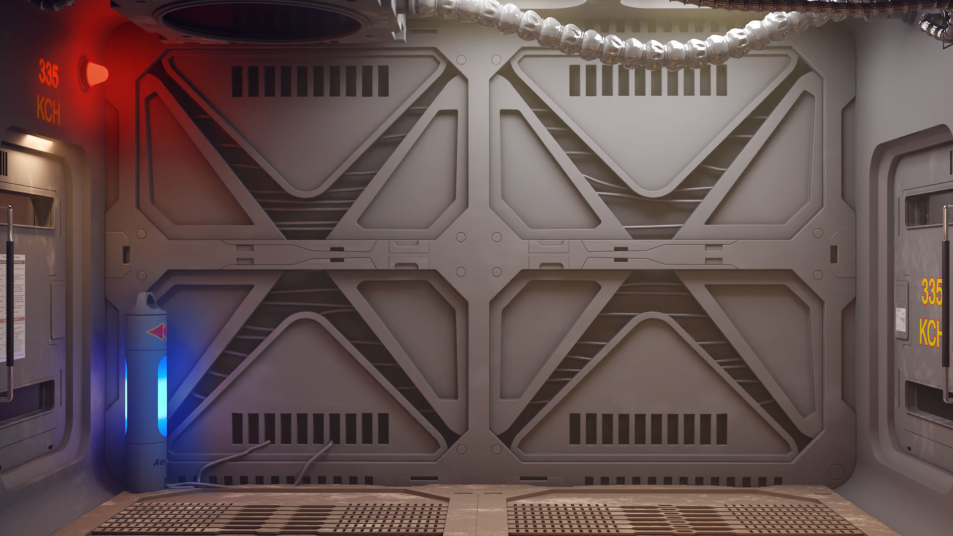 sci-fi shuttle rooms and textures  3D model_3
