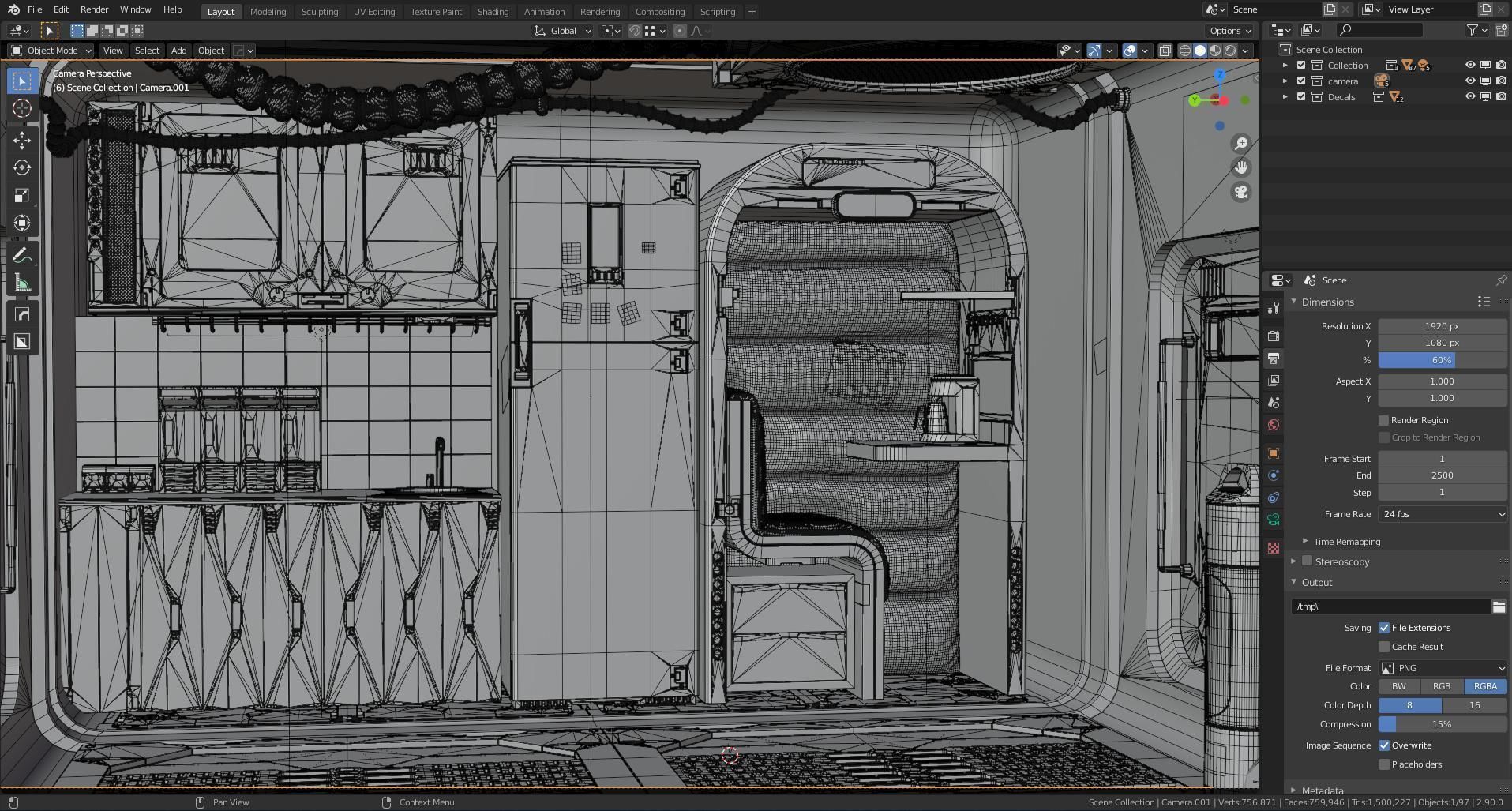 sci-fi shuttle rooms and textures  3D model_19