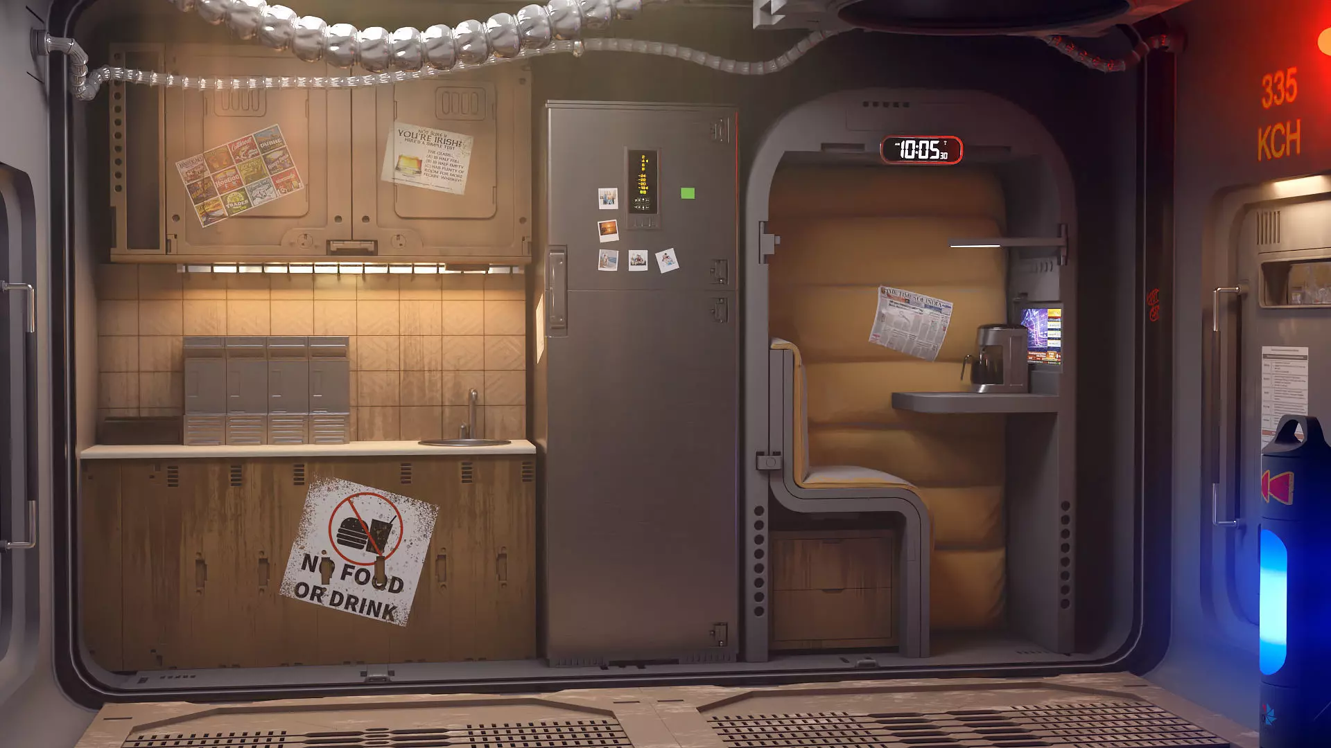 sci-fi shuttle rooms and textures  3D model_0