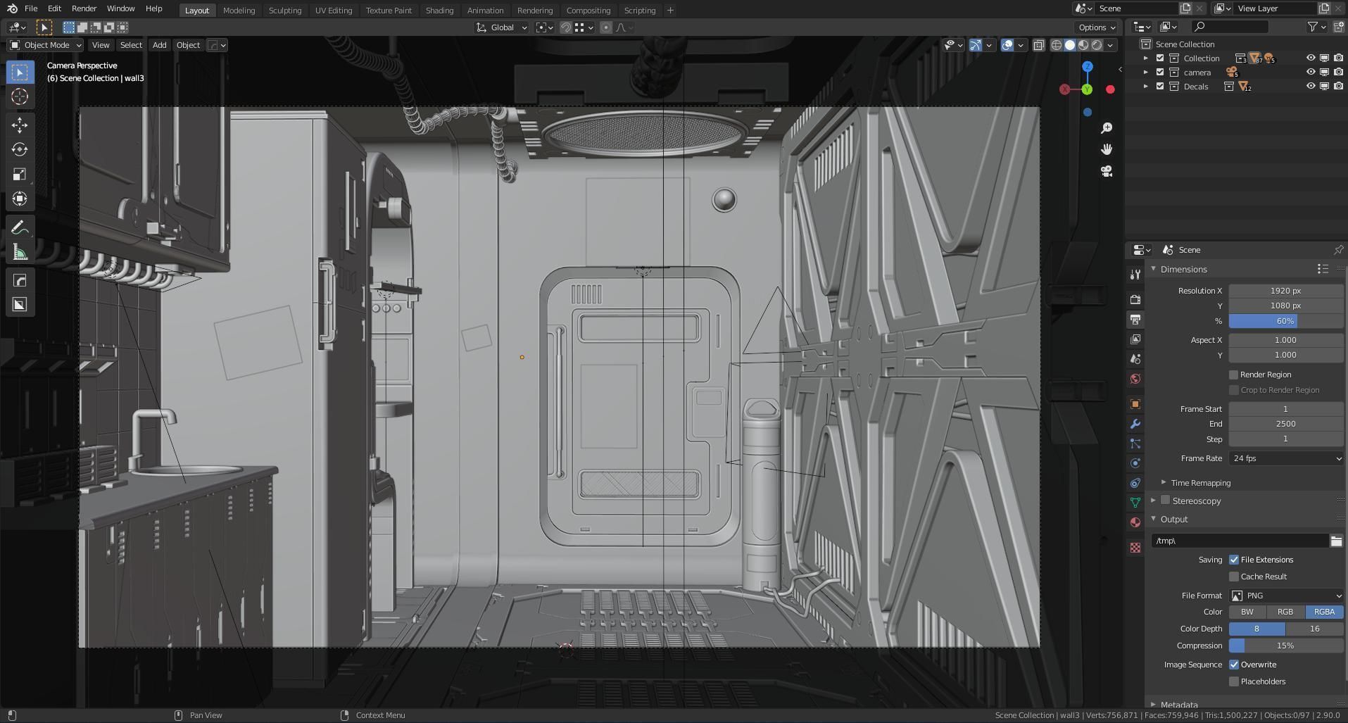 sci-fi shuttle rooms and textures  3D model_12