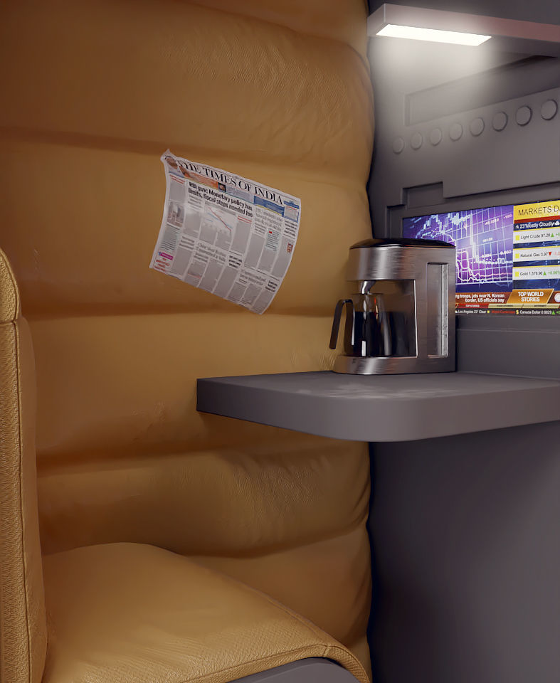 sci-fi shuttle rooms and textures  3D model_9