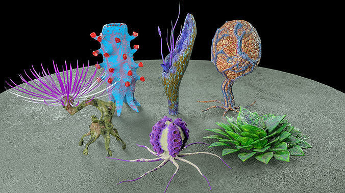 Sci Fi Plants Low-poly 3D model