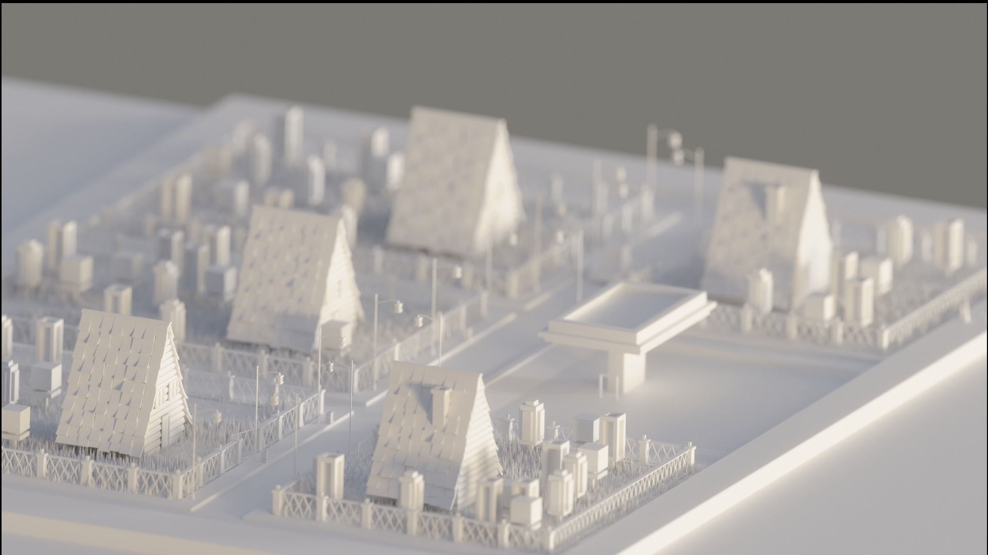 Lowpoly Modular City Street 3D model_6