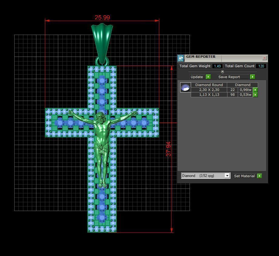 jesus cross 3D print model_1
