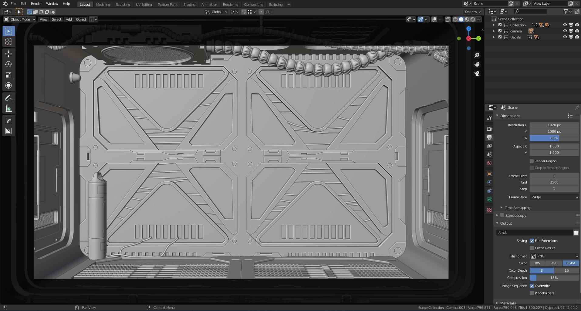 sci-fi shuttle rooms with textures 3D Model Collection_20