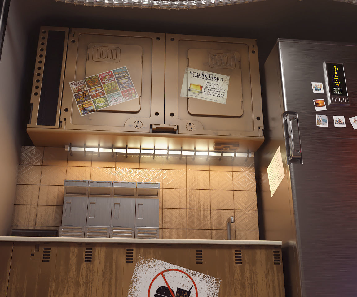 sci-fi shuttle rooms with textures 3D Model Collection_6