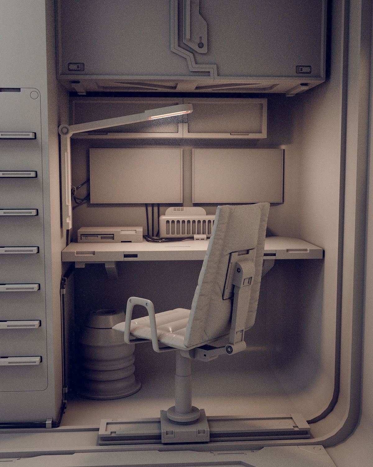 sci-fi shuttle rooms with textures 3D Model Collection_18