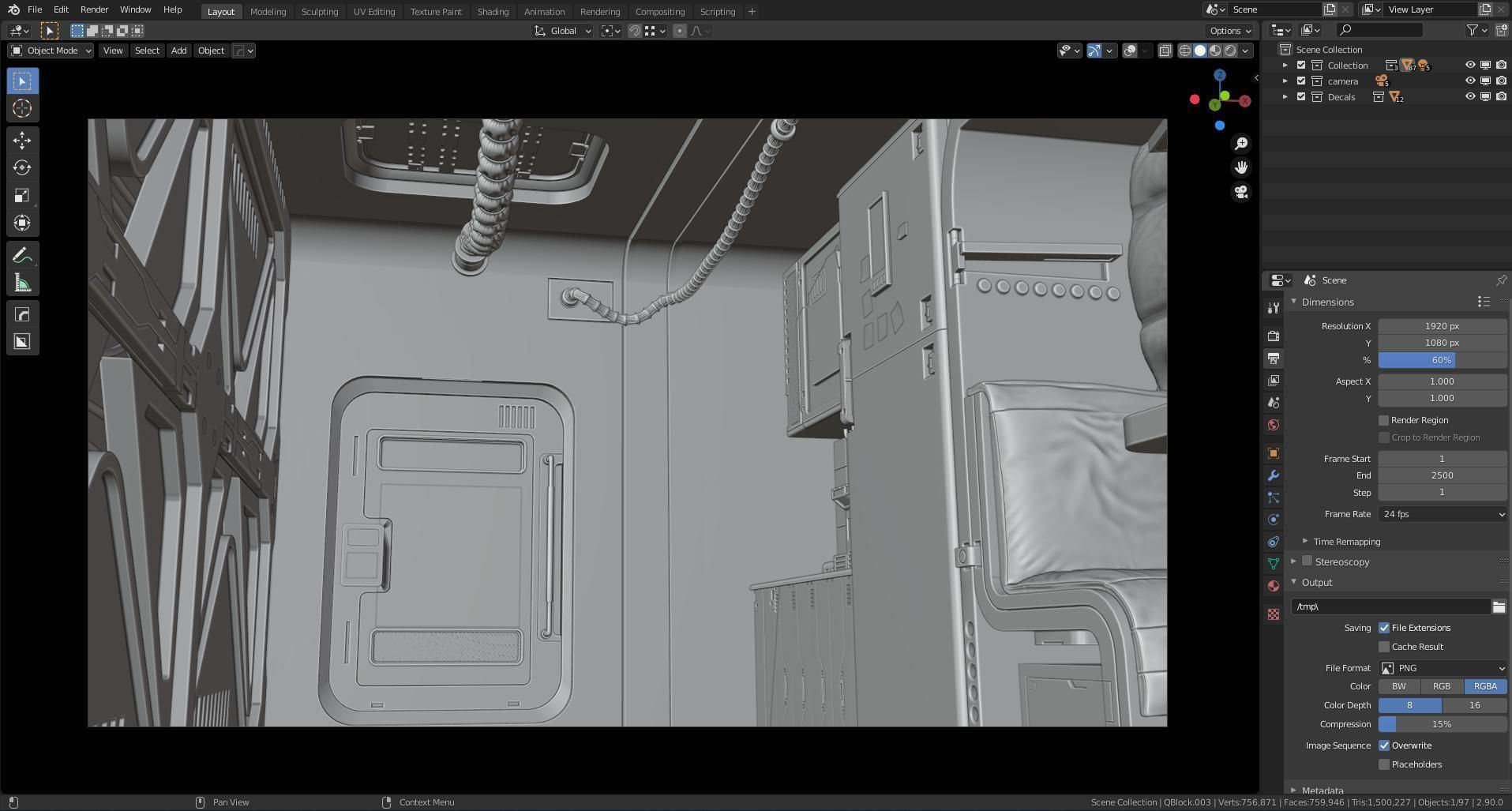 sci-fi shuttle rooms with textures 3D Model Collection_24