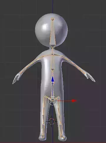 Character 3D Model human body with arrow pointing to right