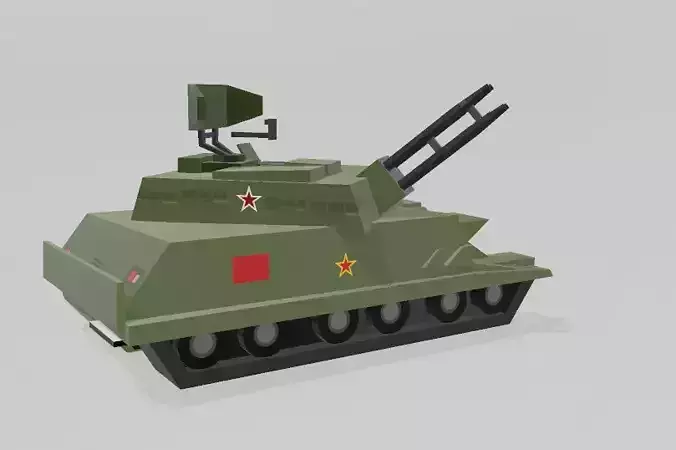 ZSU-23-4 Shilka lowpoly 